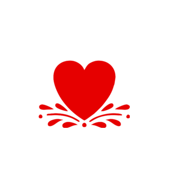 inimă Valentine model alb pe tricou