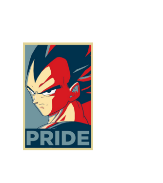 vegeta pride dragonball model alb pe tricou