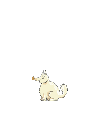 Dog silhouette model alb pe tricou
