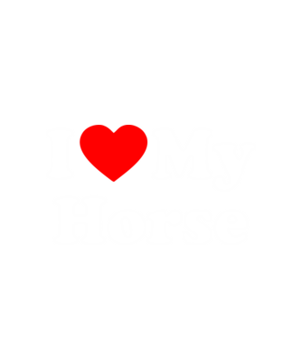 i ove my horse model alb pe tricou