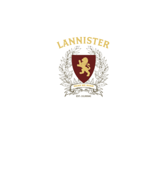 Lannister model alb pe tricou