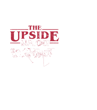 the upside down logo model alb pe tricou