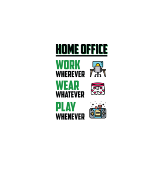 Home office model alb pe tricou