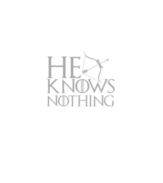 Cuplu He knows nothing model negru pe tricou