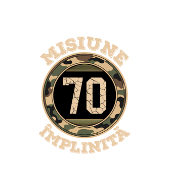 Misiune împlinită 70 model negru pe tricou