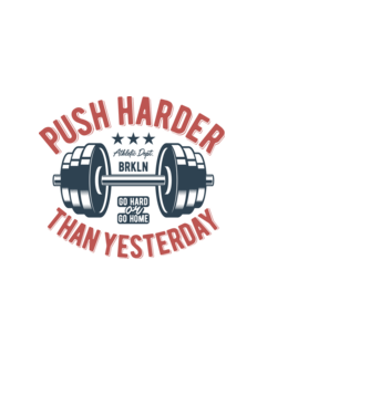 push harder model alb pe tricou