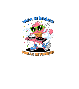 Vara se învârte model alb pe tricou