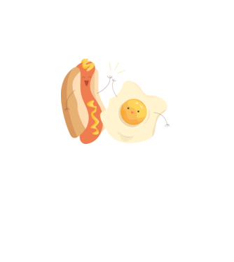 best friends hot dog egg model alb pe tricou