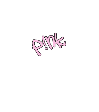 PINK model alb pe tricou