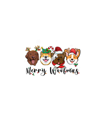 Merry woofmas 2 model alb pe tricou
