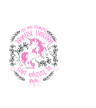 Cele mai frumoase prințese unicorn sunt născute în Mai model alb pe tricou