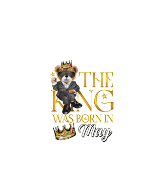 The king was born int MAY model negru pe tricou