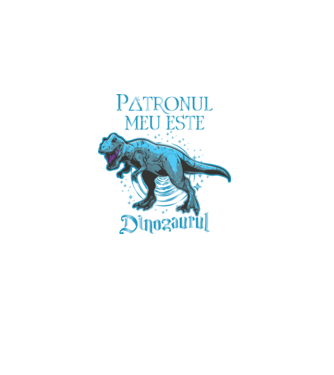 Patronul meu este dinozaurul model negru pe tricou
