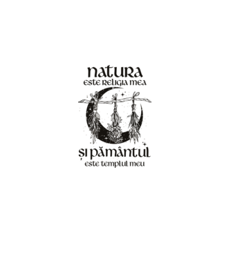 Natura este religia mea model alb pe tricou