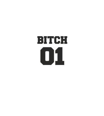 Bitch 01 model alb/roșu pe tricou