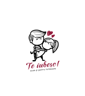 te iubesc! model alb pe tricou