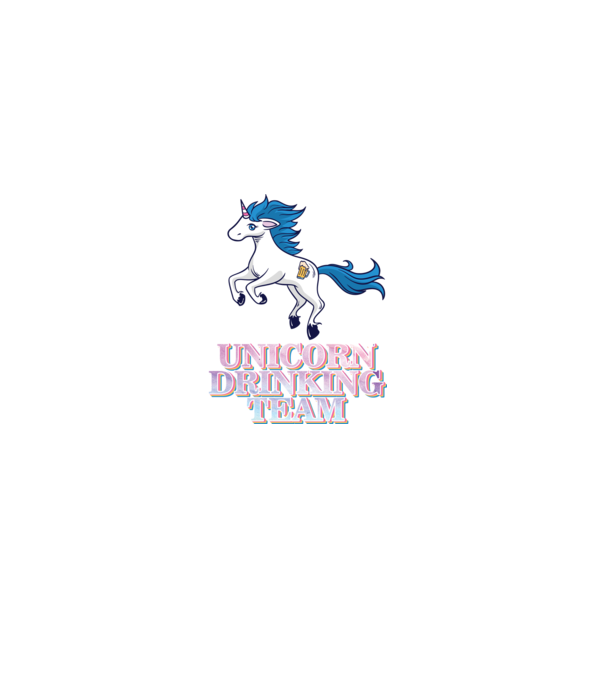 Unicorn drinking team model alb pe tricou
