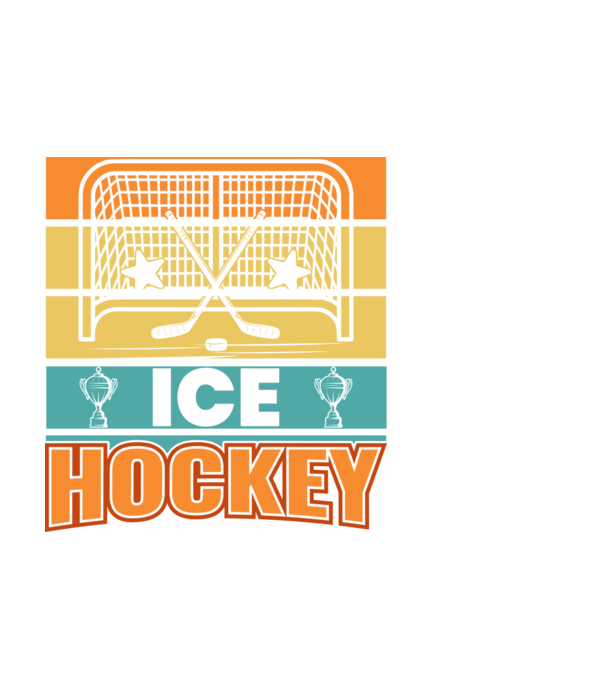 Ice Hockey model alb pe tricou
