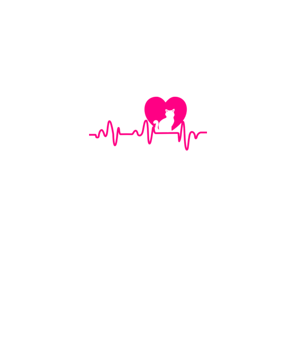 Pisică heartbeat model negru pe tricou