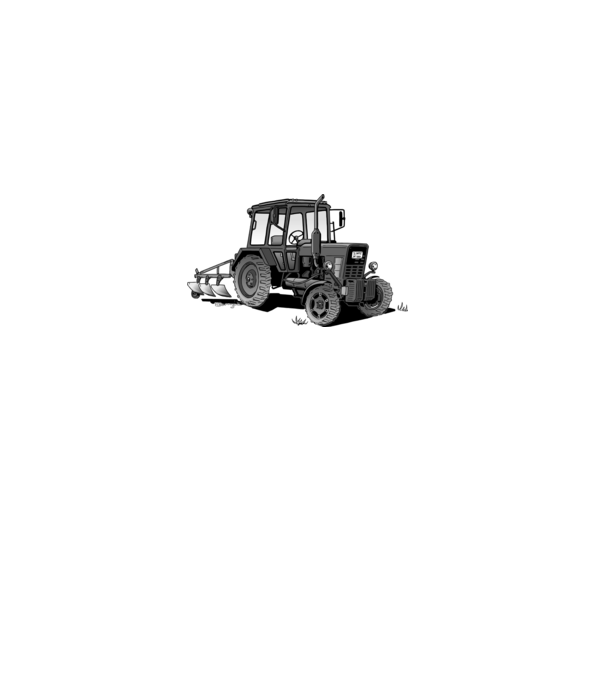 TRACTOR model alb pe tricou