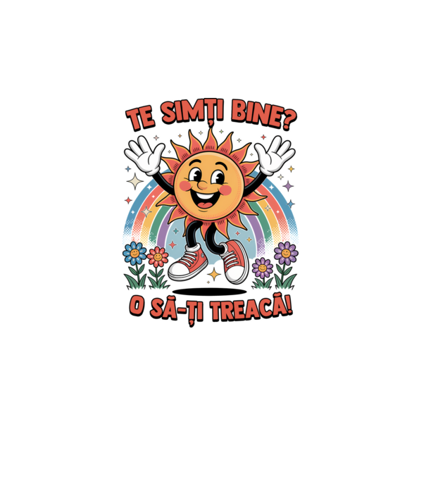 Te simți bine? model alb pe tricou