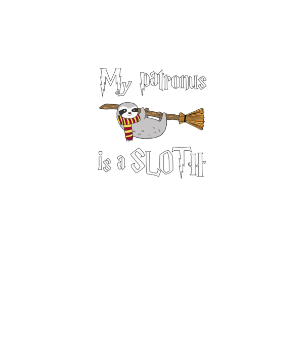 my patronus is a sloth model gri închis pe tricou