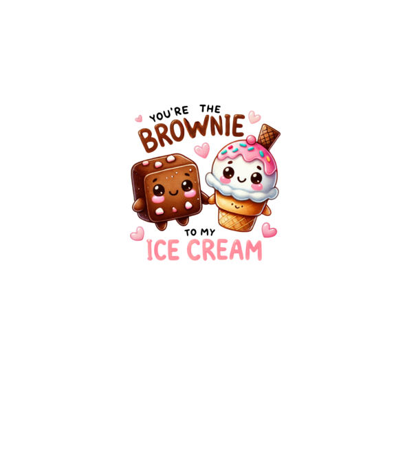 Brownie to my Ice Cream model alb pe tricou