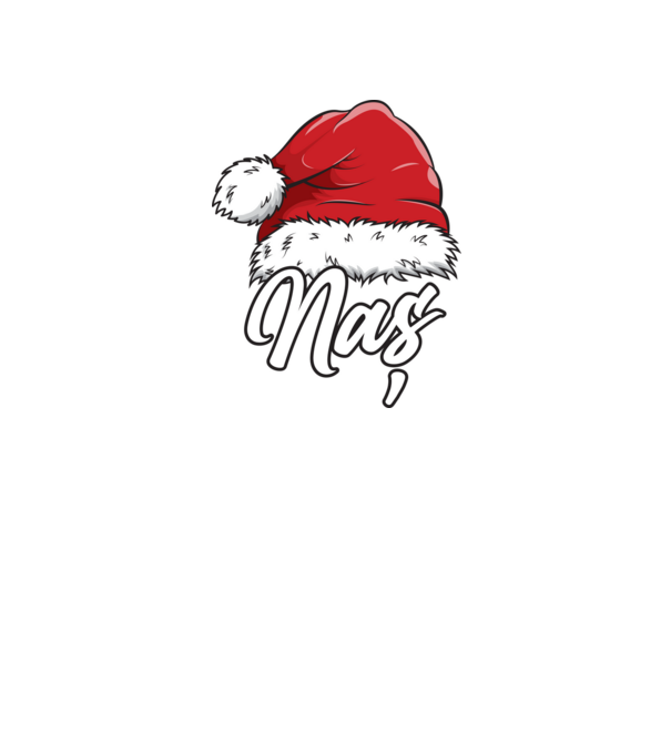 naș Santa Hat model negru pe tricou