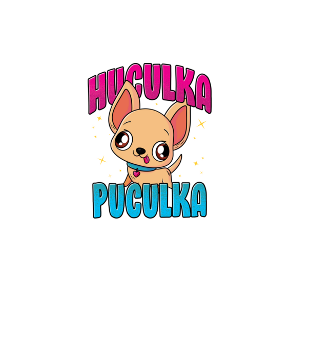 Huculka Puculka chivava model negru pe tricou