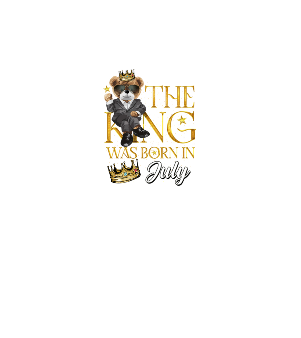 The king was born int JULY model negru pe tricou