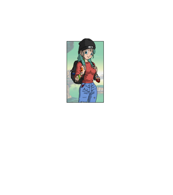 dragon ball bulma model roz pe tricou