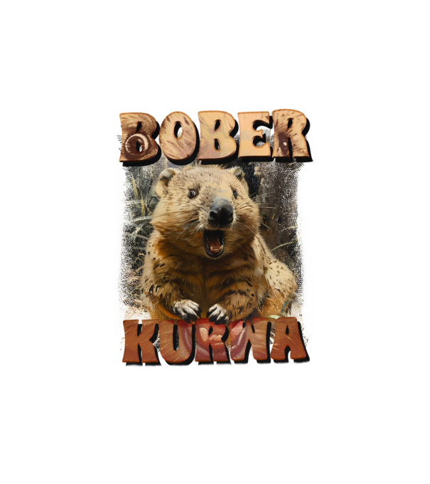 BOBER wombat model alb pe tricou