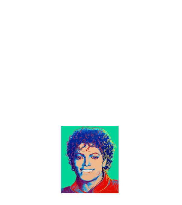 Micheal Jackson Art model alb pe tricou