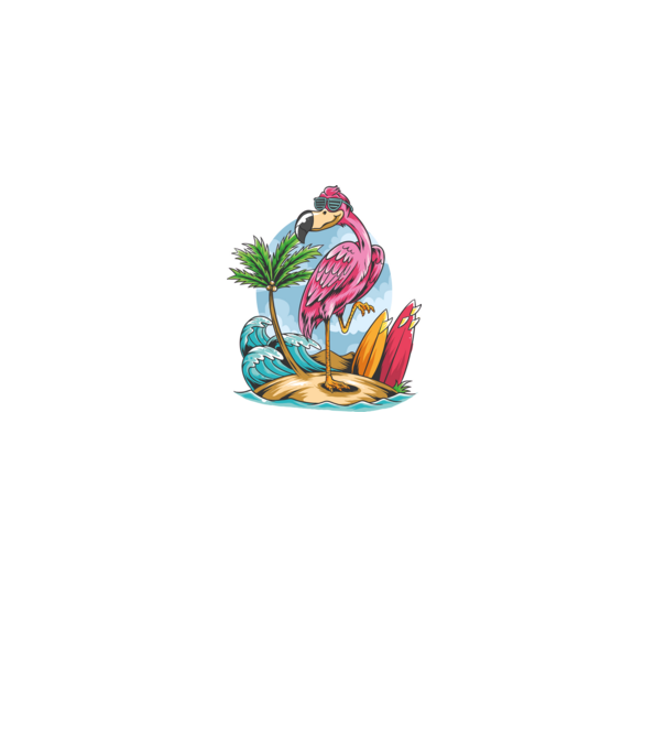 Surfer flamingo model negru pe tricou