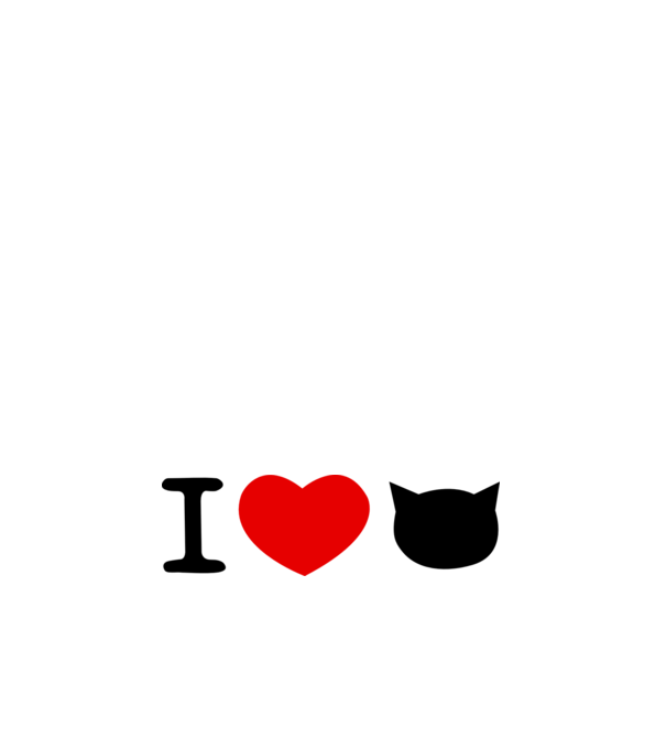 I love Pisică model alb pe tricou