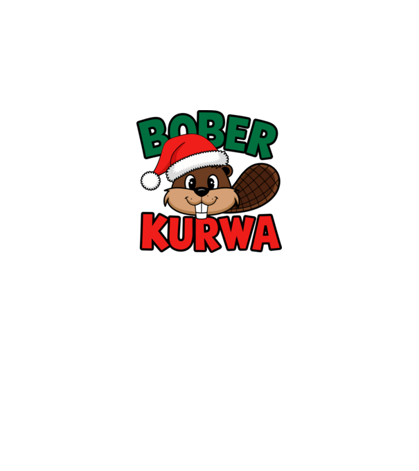 Bober kurwa xmas model alb pe tricou