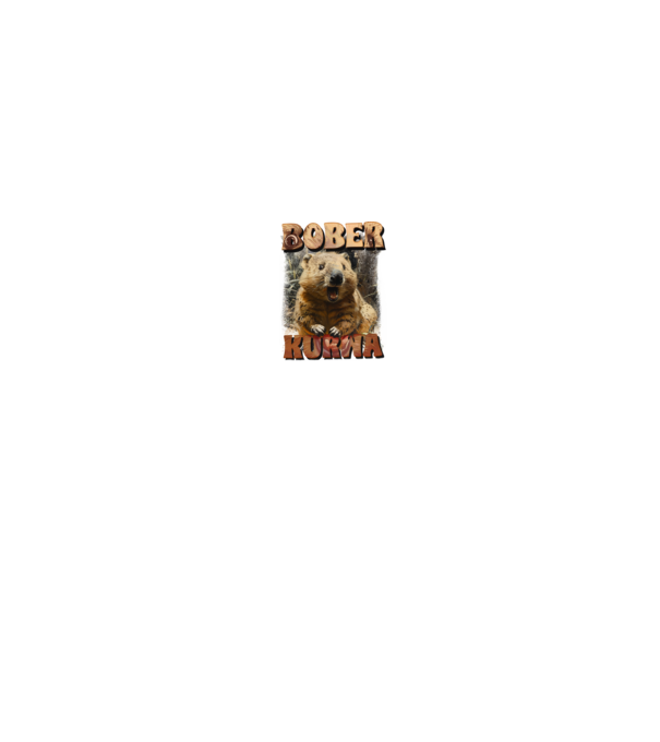 BOBER wombat model negru pe tricou