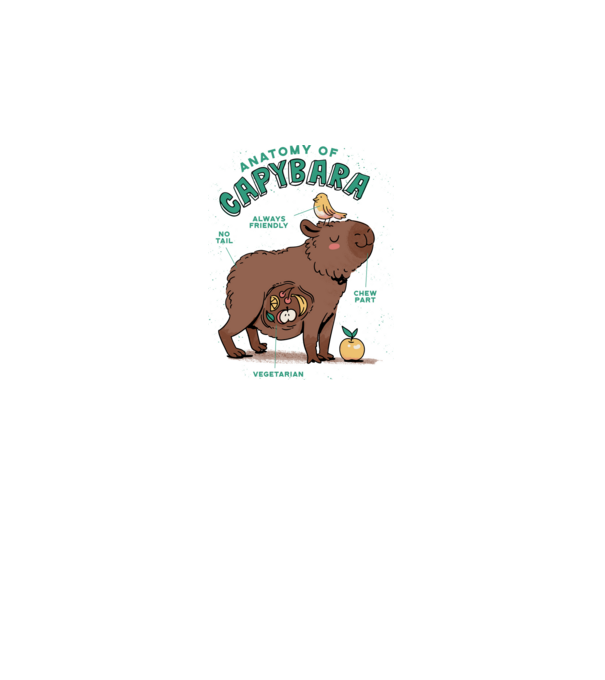 Anatomy of Capybara model alb pe tricou