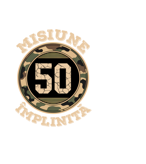 Misiune împlinită 50 model negru pe tricou