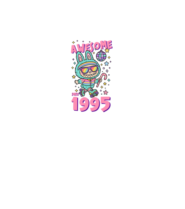 Awesome since 1995 - Labubu model negru pe tricou