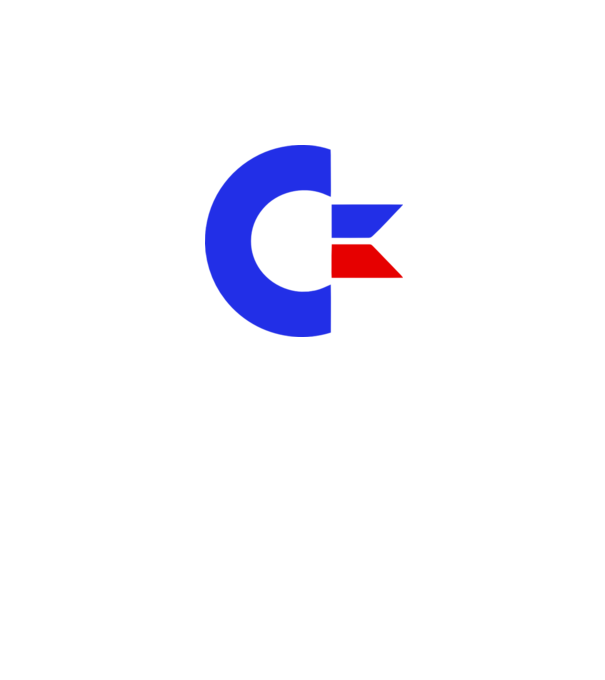 Logo Commodore model alb pe tricou