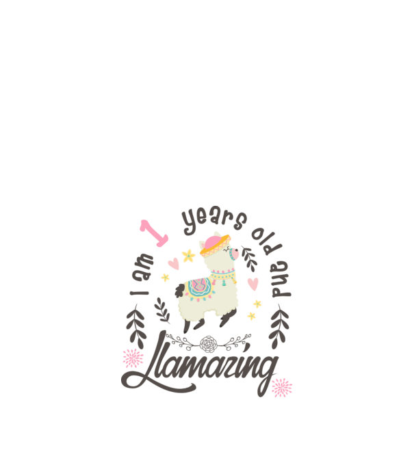 Birthday Llamazing 1 years old model alb pe tricou