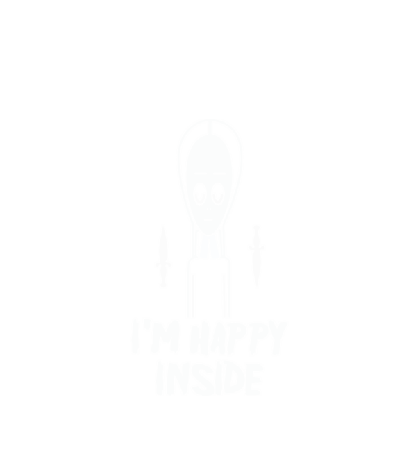 WEDNESDAY Happy inside model alb pe tricou