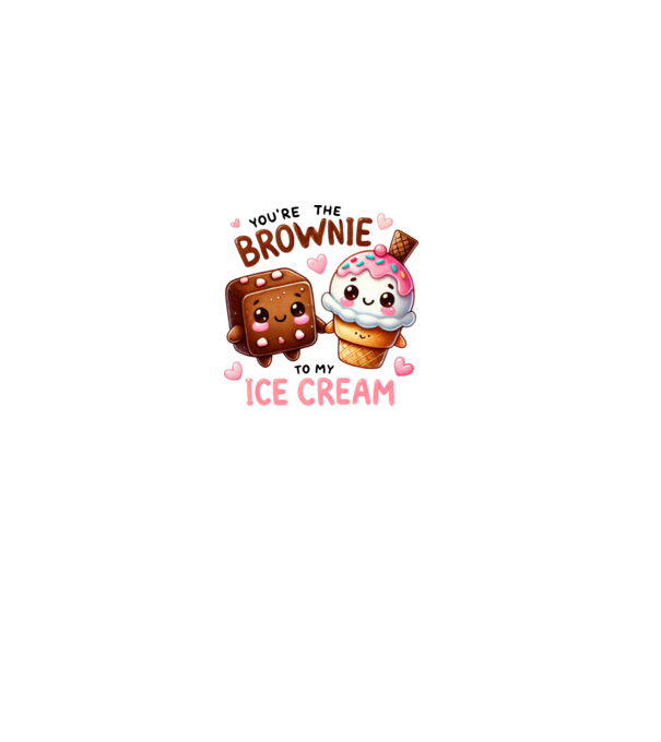 Brownie to my Ice Cream model alb pe tricou