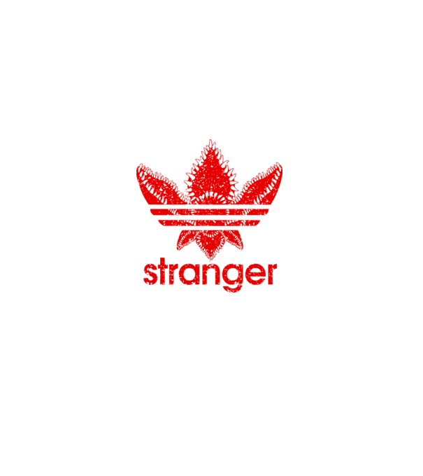 stranger logo red model negru pe tricou