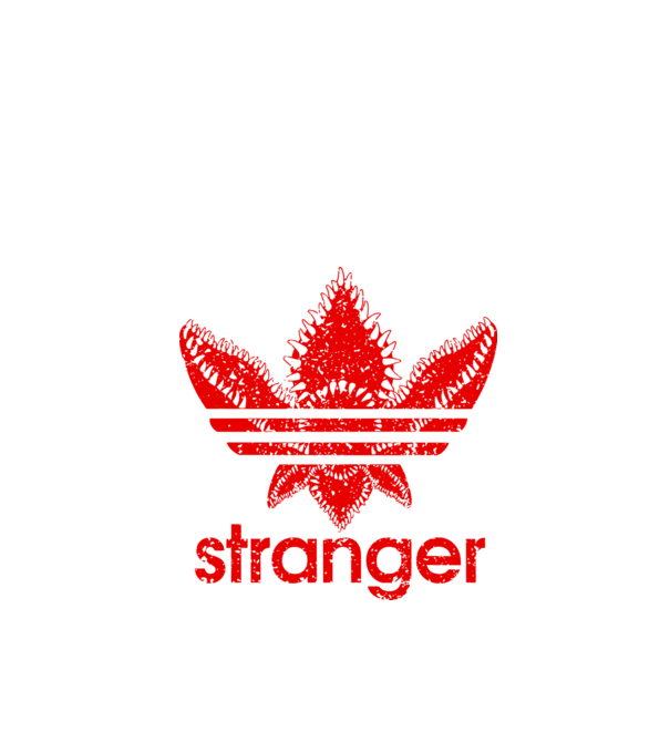 stranger logo red model negru pe tricou