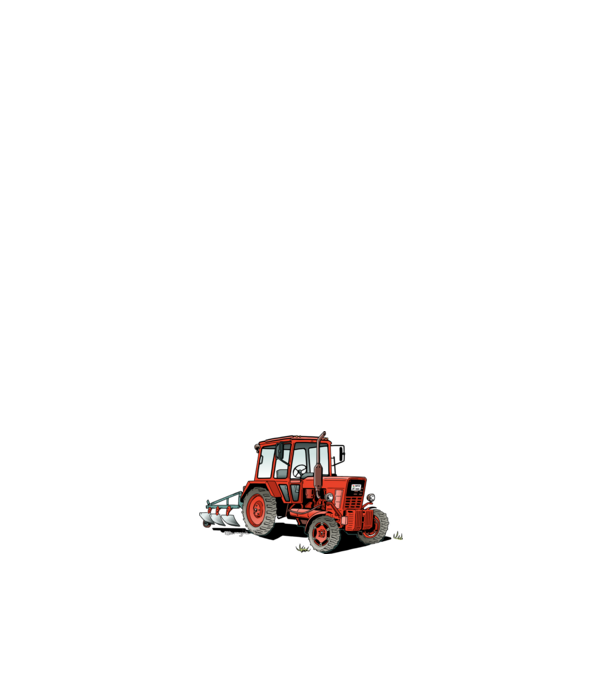 TRACTOR model alb pe tricou