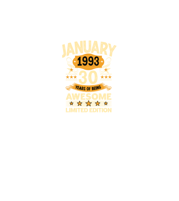 January 1993 30 years of being limited edition model negru pe tricou