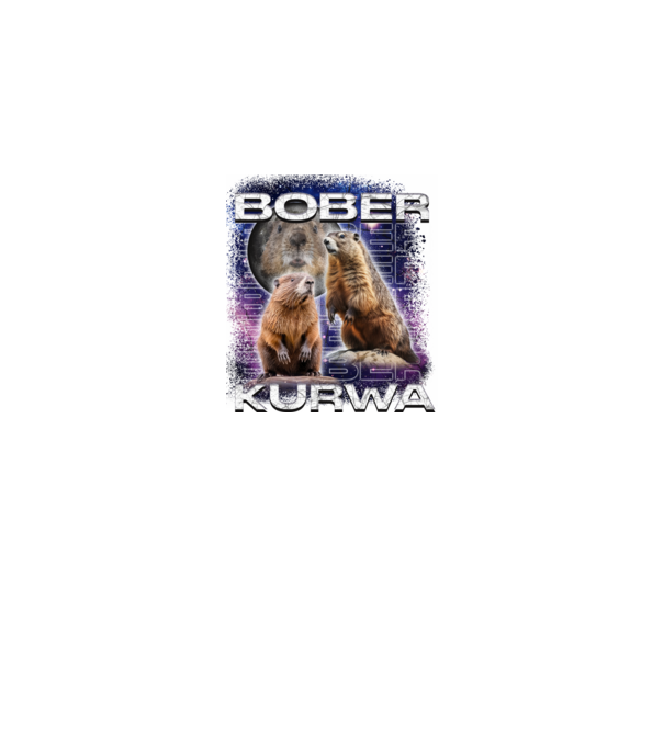 Bóber Kurwa universe model negru pe tricou