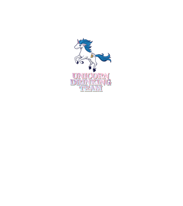 Unicorn drinking team model alb pe tricou